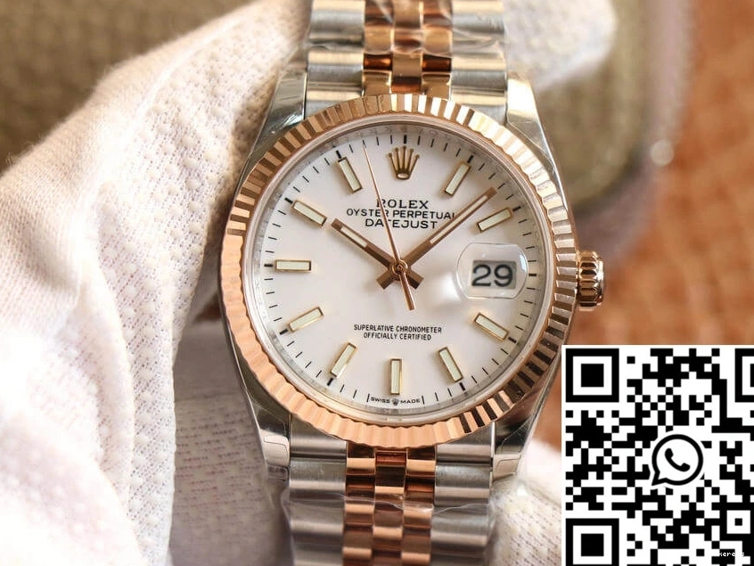 Datejust Rose Rolex Dial M126231-0017 White EW Factory Gold 0228